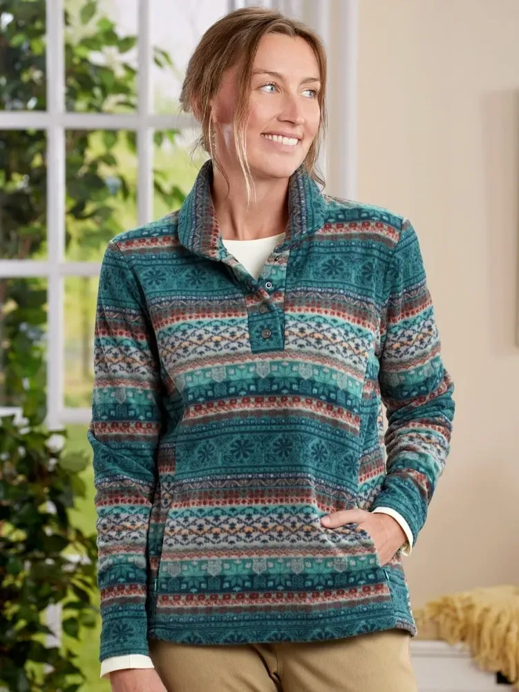 Women's Super-Soft Fleece Pullover With Shawl Collar