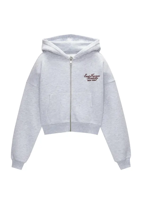 Sudadera cropped cremallera