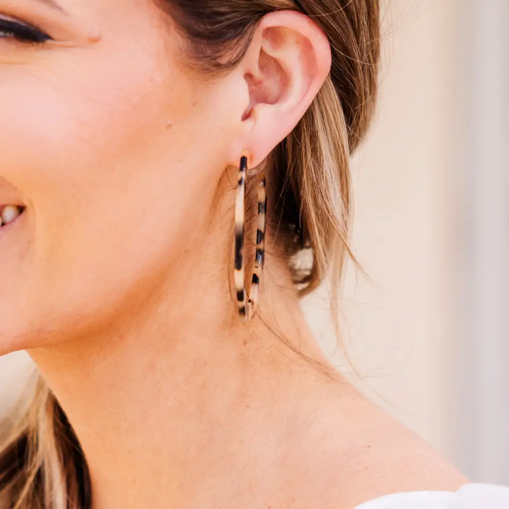 I Wanna Have Fun Earrings, Light Tortoise