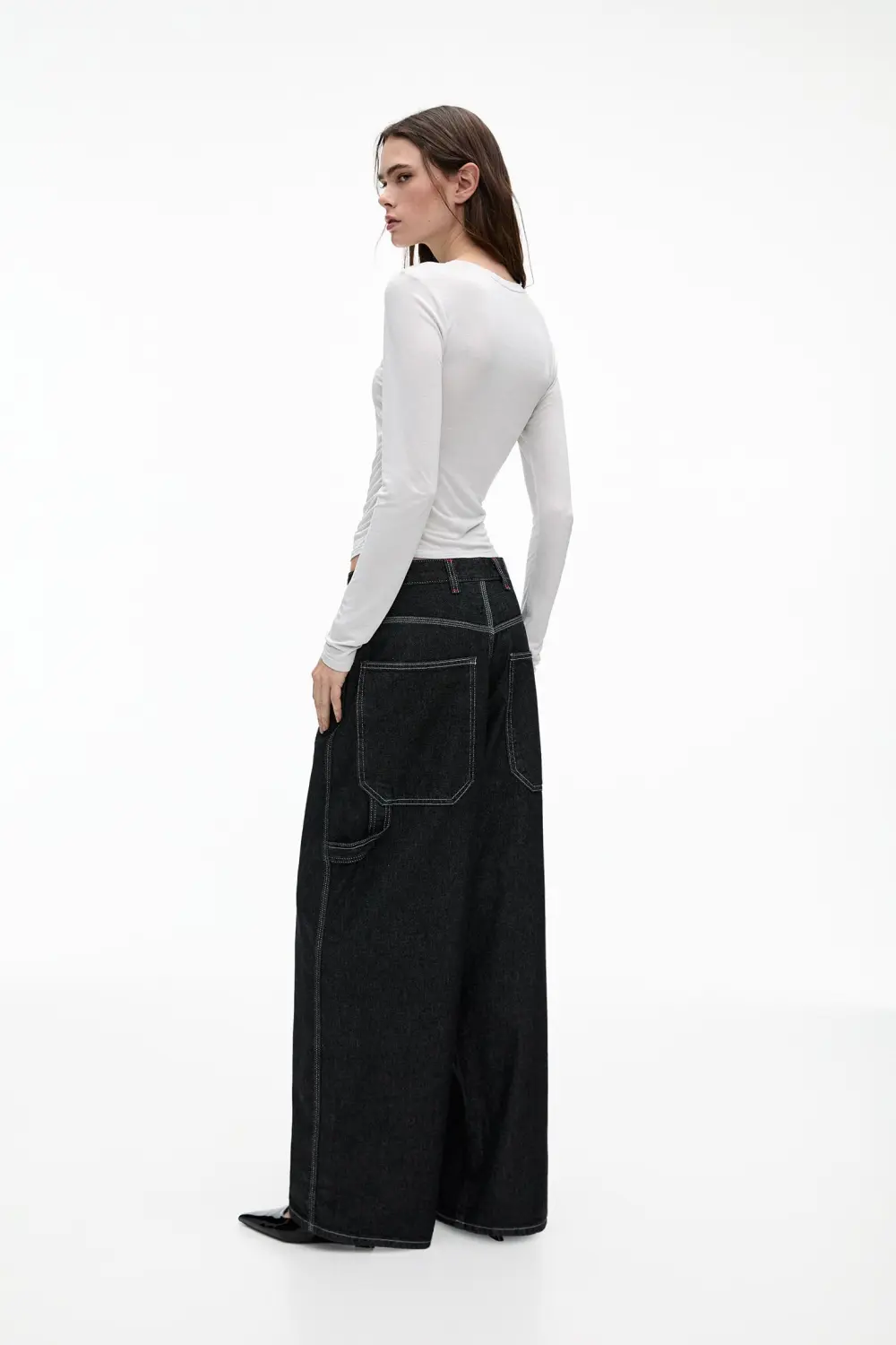 Long sleeve draped T-shirt