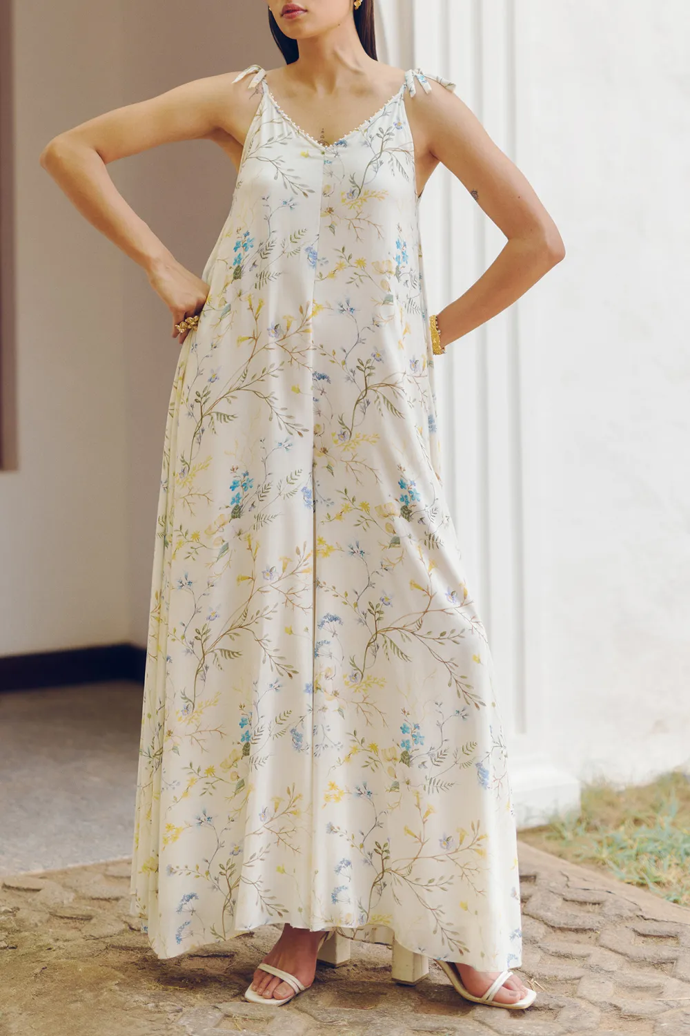 V-neck Casual Style Jumpsuit