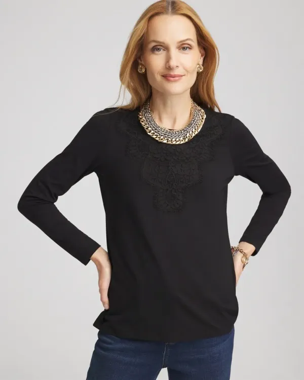 Touch of CoolTM Lace Neck Layering Tee