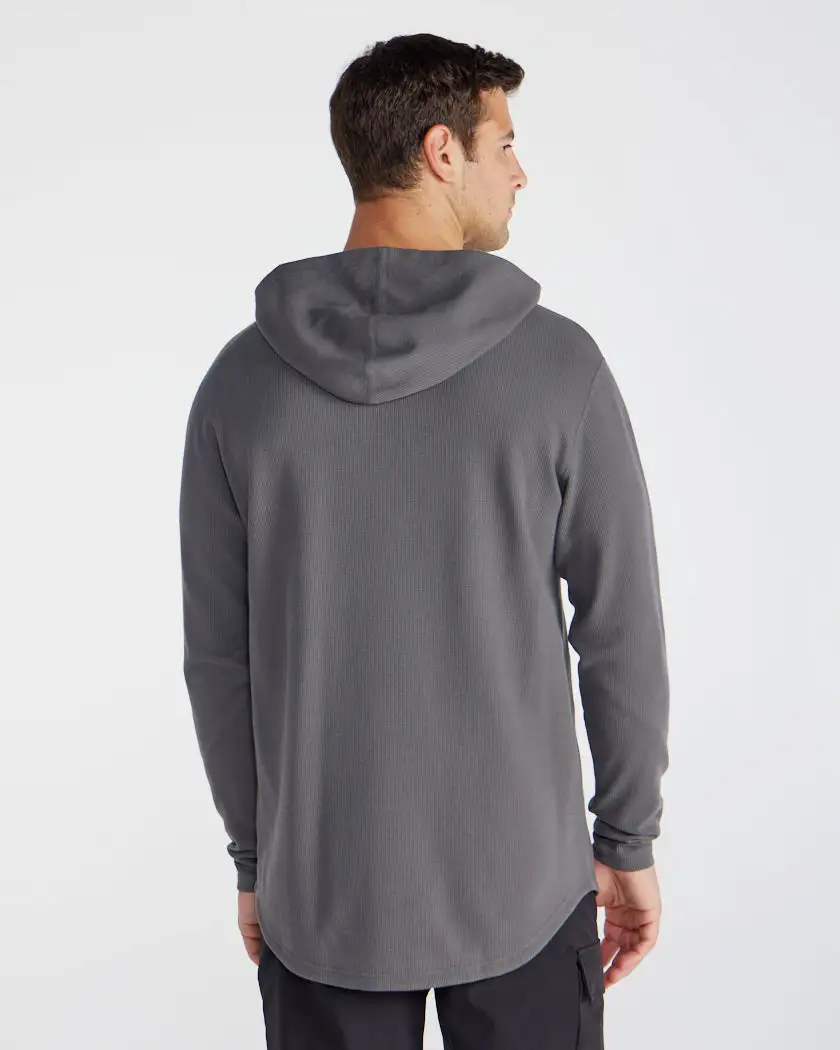 Thermal Hooded Drop-Cut Long Sleeve