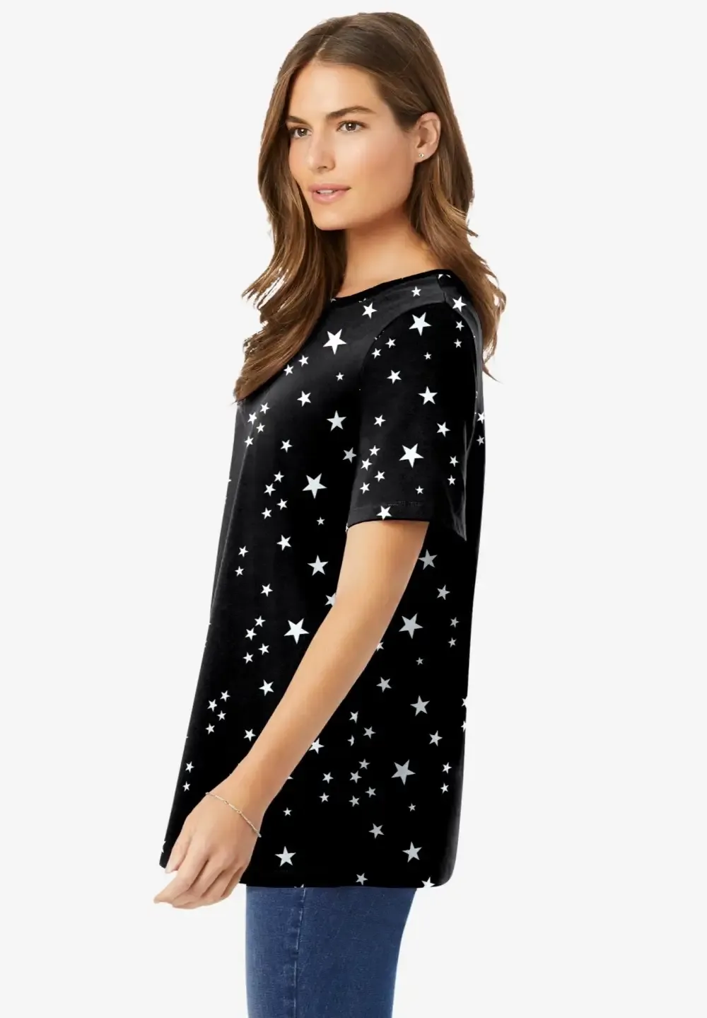Perfect Printed Short-Sleeve Crewneck Tee