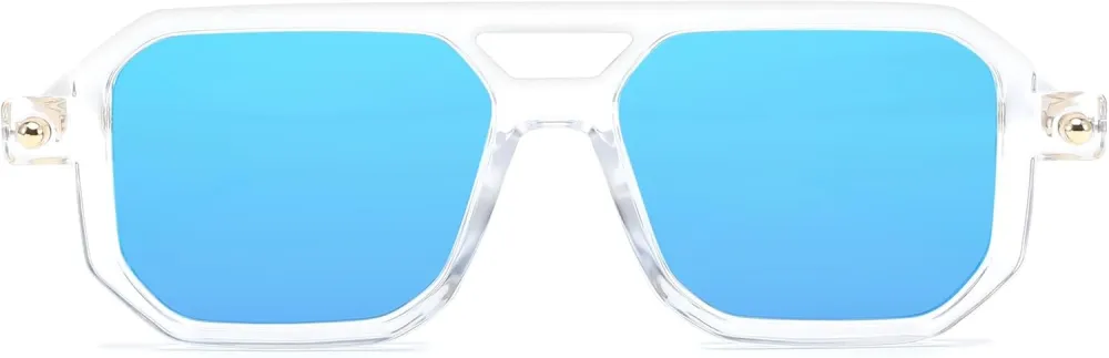 FEISEDY Vintage Square 70s Flat Aviator Sunglasses Women Men Classic Retro Stylish Frame UV400 Sunglasses B2622