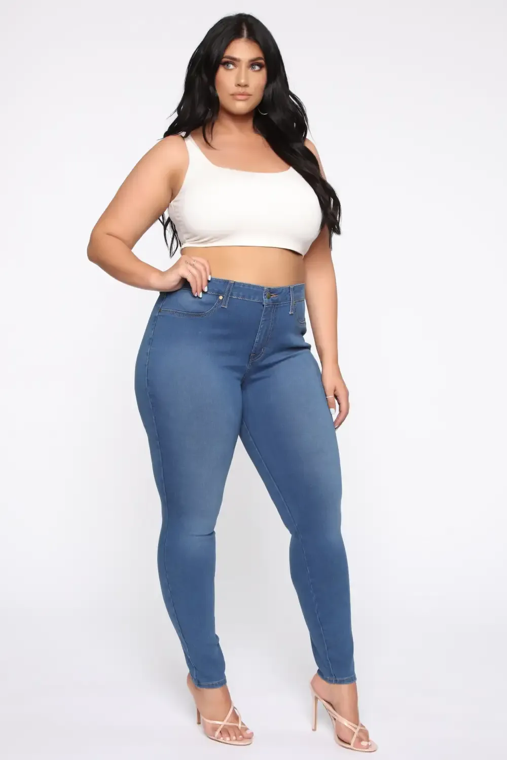 Flex Game Strong Mid Rise Skinny Jeans - Medium Blue Wash