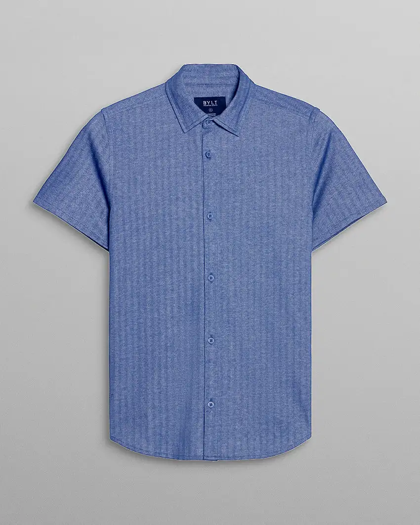 Herringbone Short Sleeve Button Down