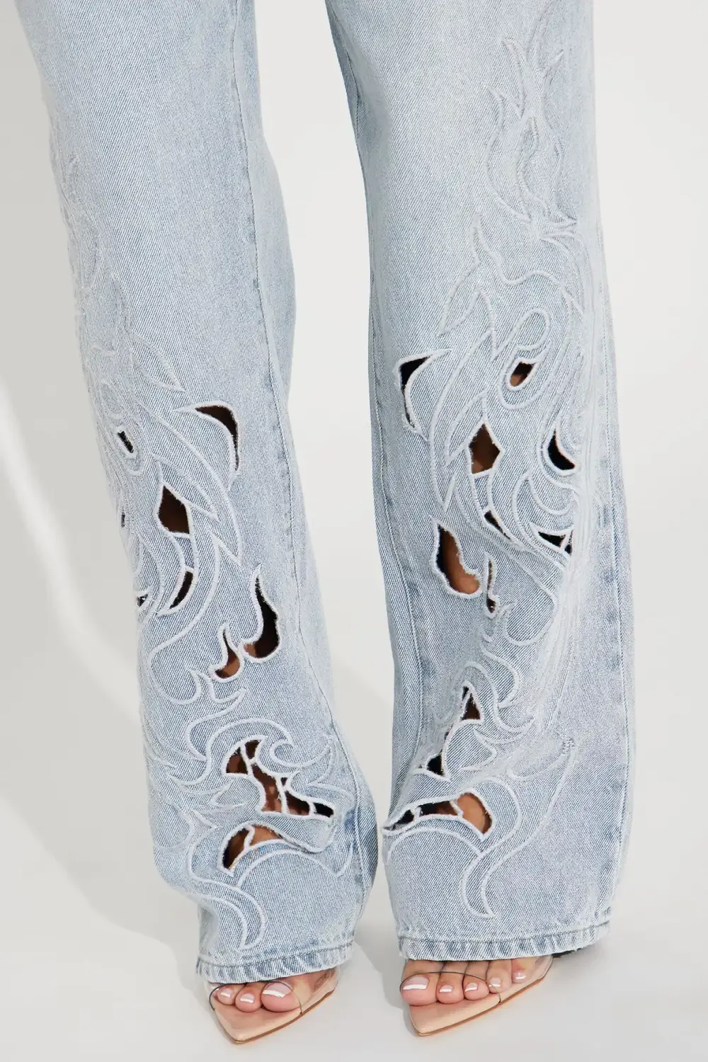 Penelope Non Stretch Straight Leg Jeans - Light Wash
