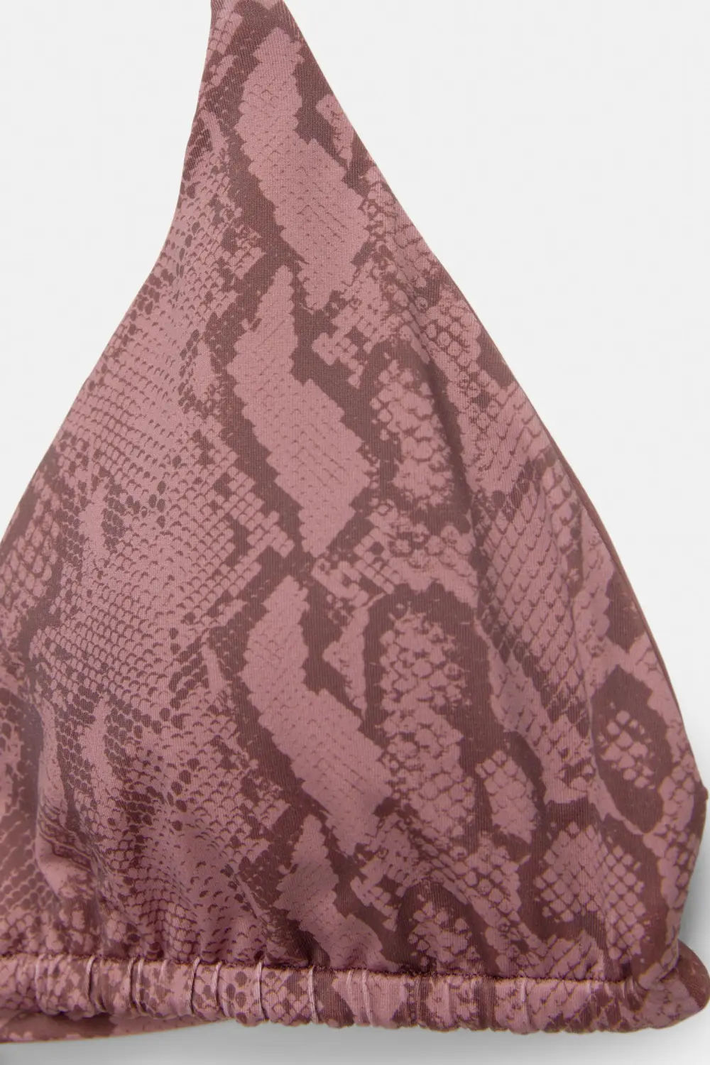 Snakeskin print triangle bikini top