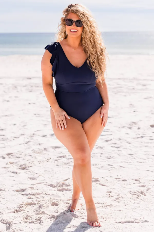 Spending My PTO Swimsuit, Navy