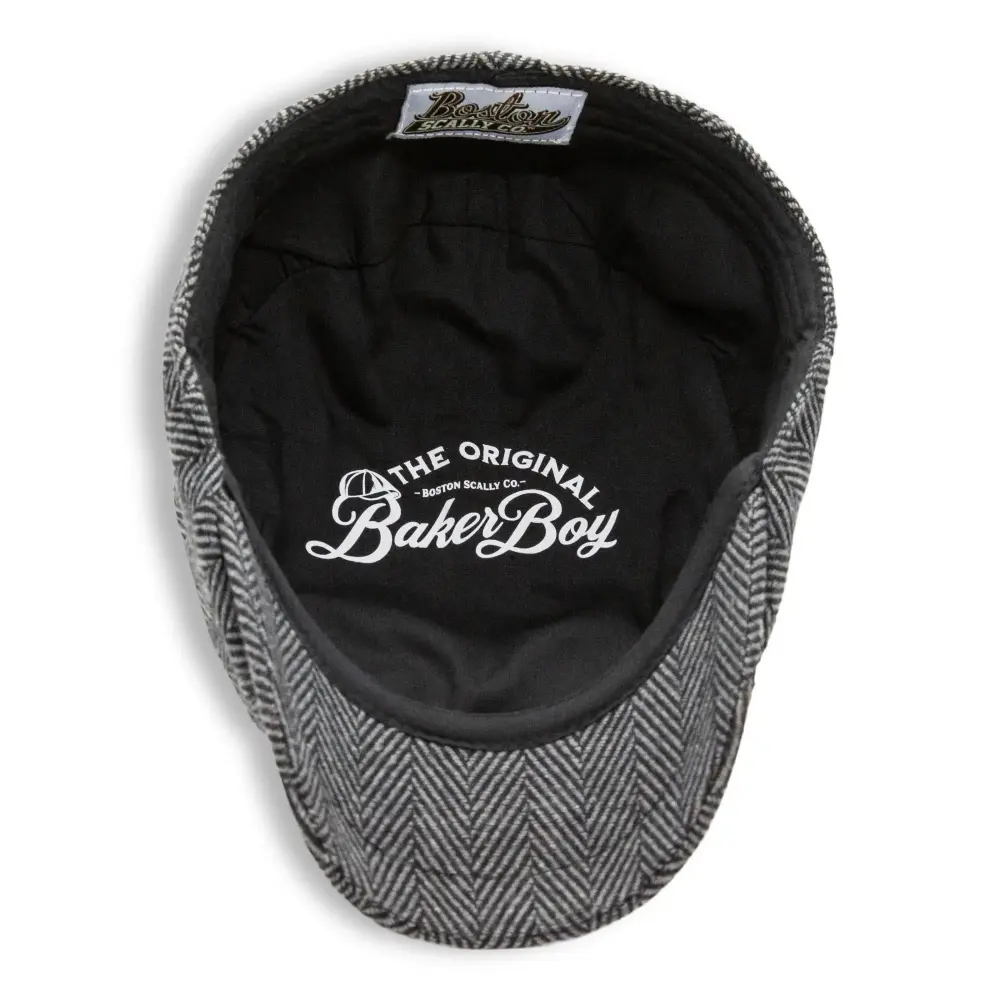 The Baker Boy Boston Scally Cap - Grey Herringbone