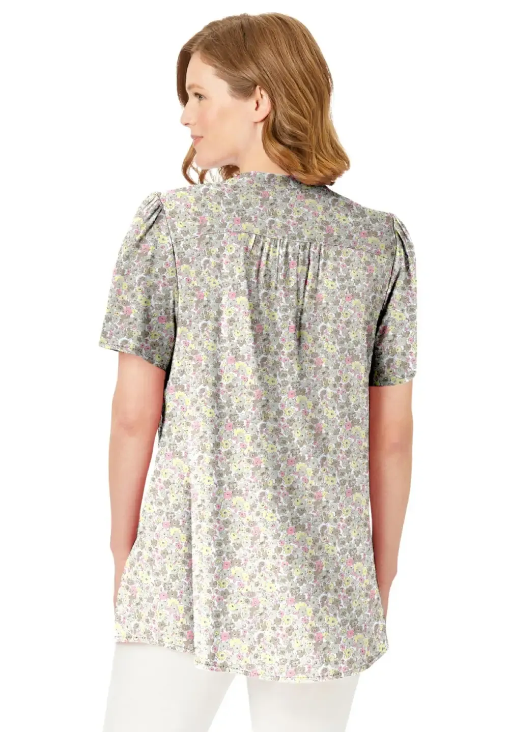 Pintucked Half-Button Tunic