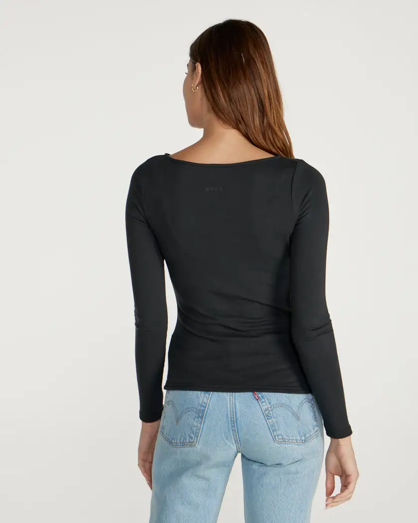 Drift Fitted Boat Neck Long Sleeve