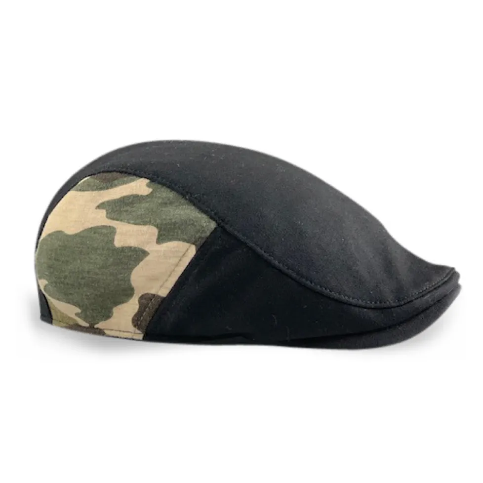 The Responder Military Single Panel Boston Scally Cap - Black & Camo