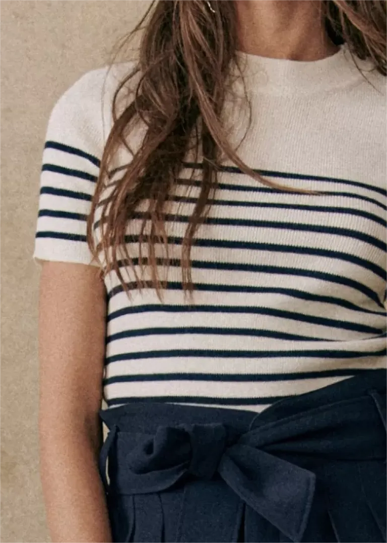 Striped Short Sleeve Knitwear