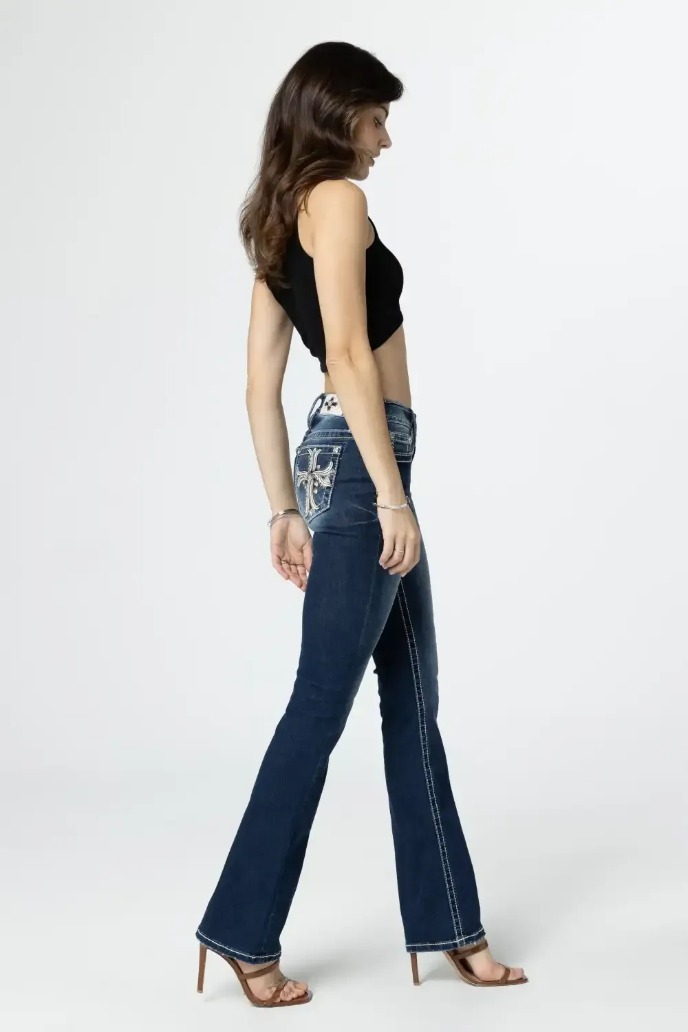 Ombre Cross Bootcut Jeans