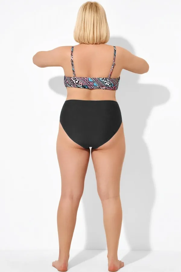 Mid Rise Colorblock Swim Bikini Bottom