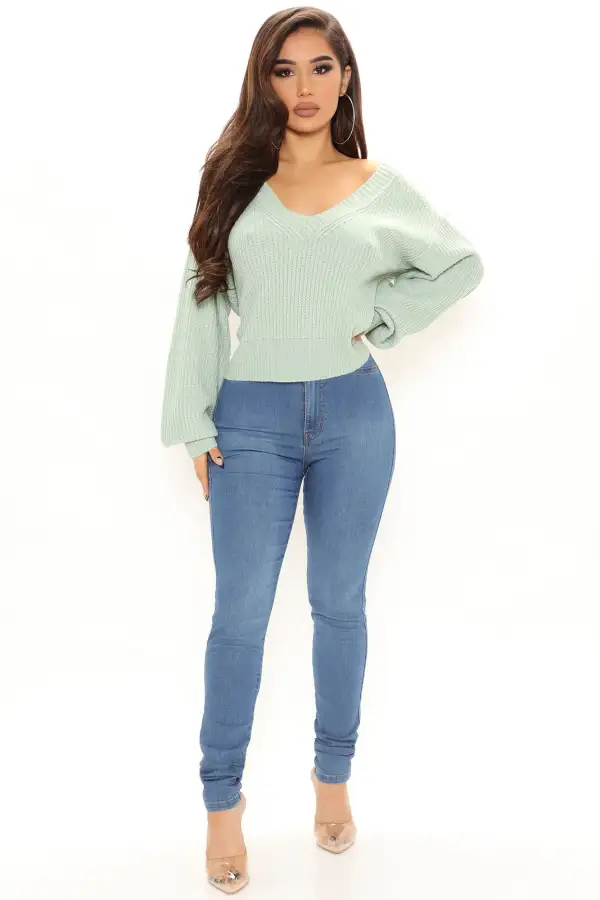 Stop And Stare Sweater - Sage