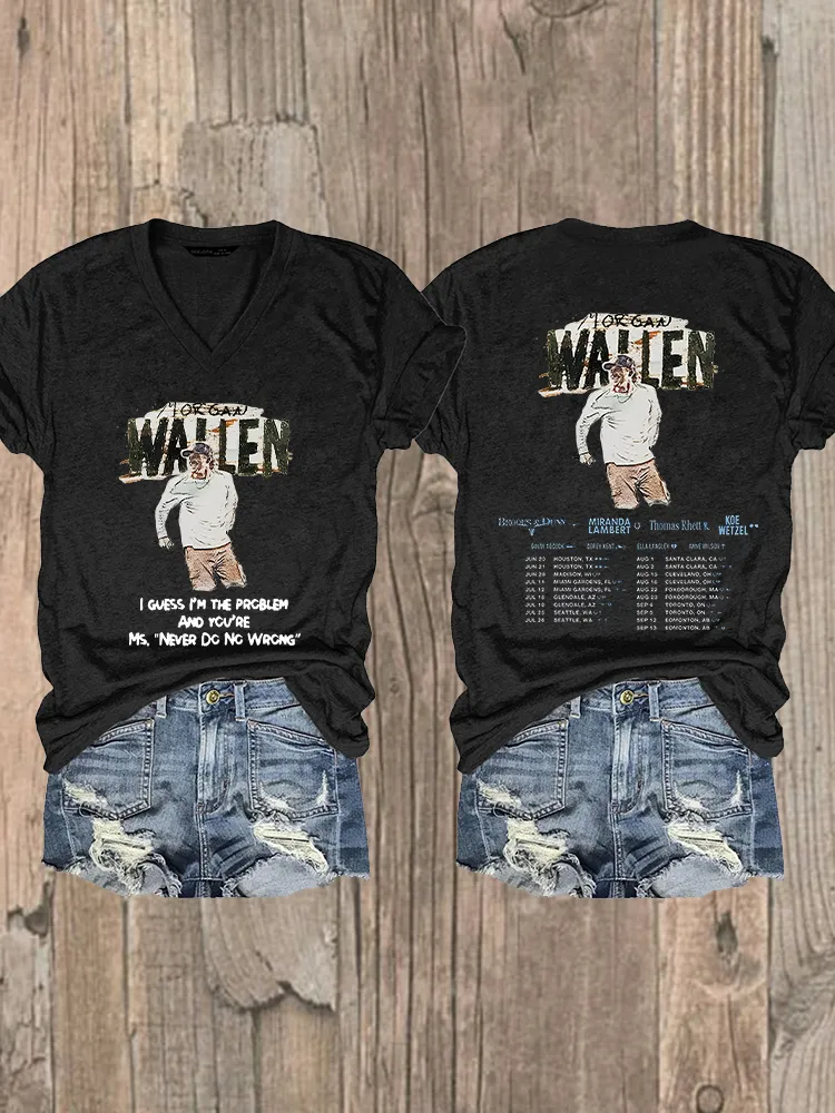 Women'S I Am The Problem Tour 2025 V-Neck T-Shirt
