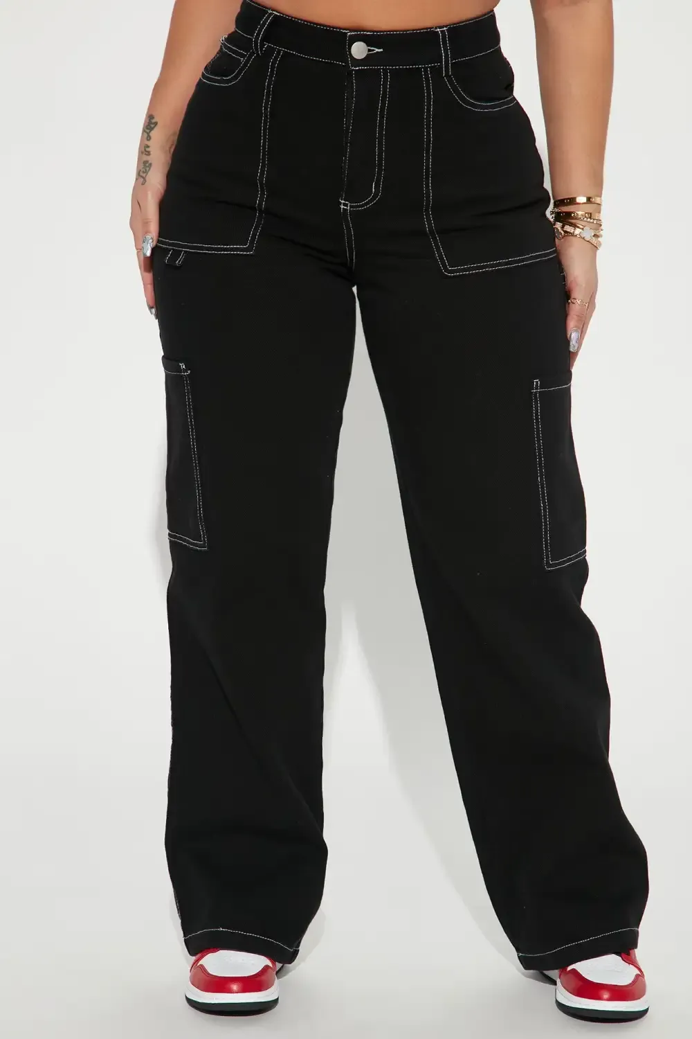 Take A Risk High Rise Utility Jean - Black