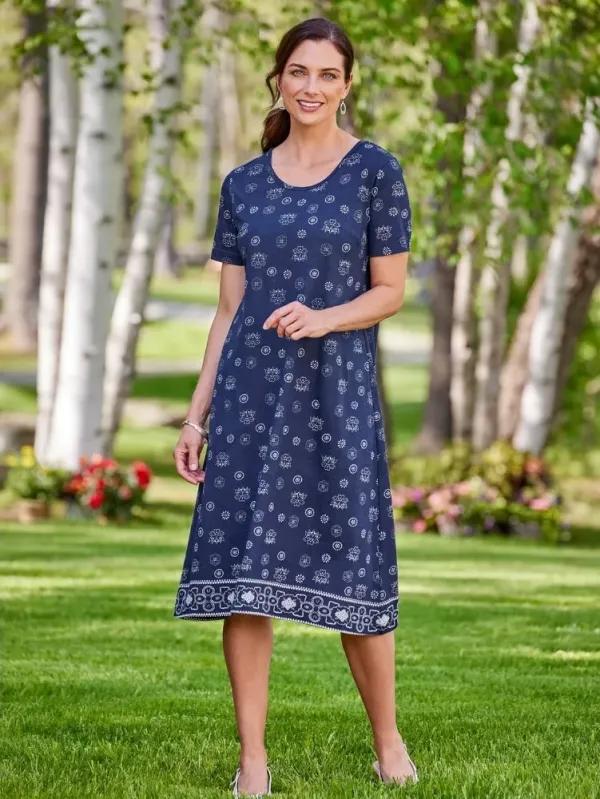 Bandana Print Cotton Knit T-Shirt Dress