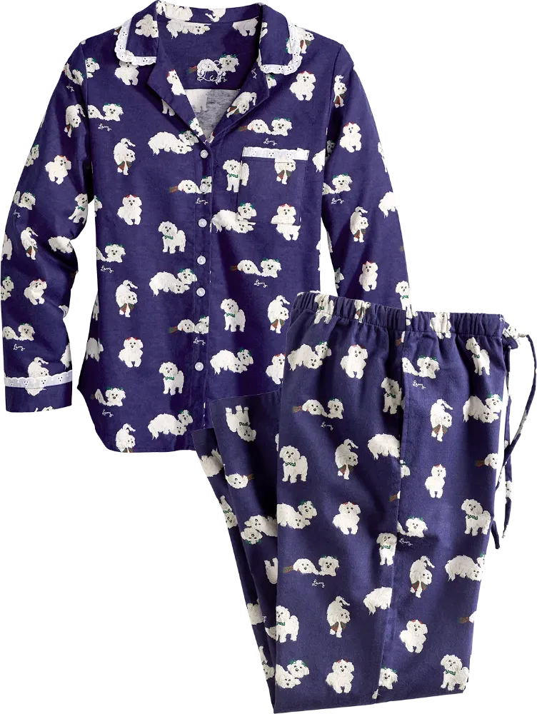 Lanz Puppy Love Flannel Pajama Set
