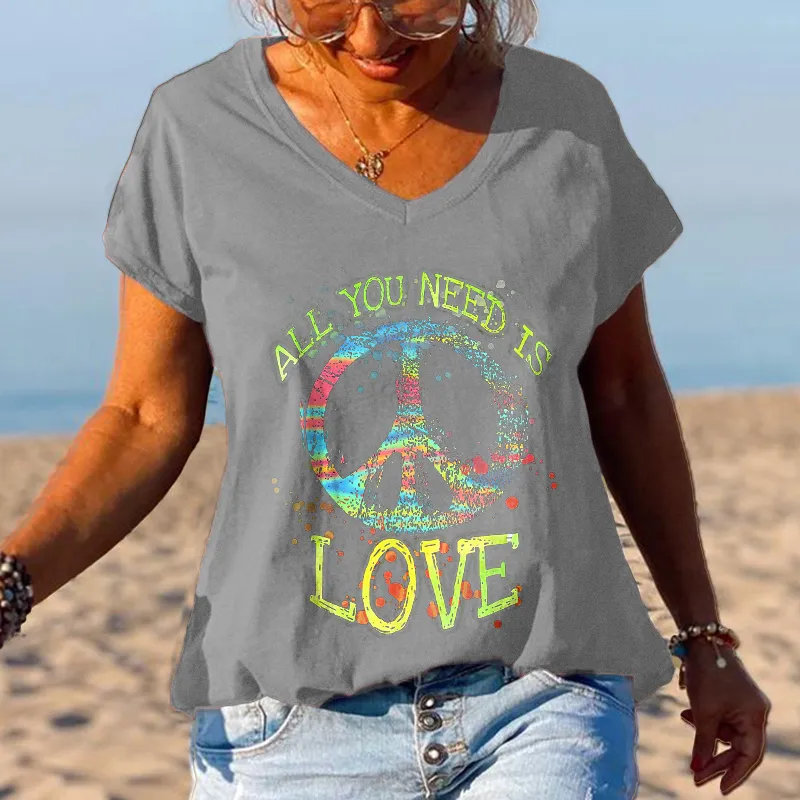 All You Need Is Love Unique Printed Graphic Tees