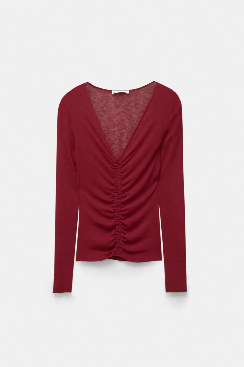 Gathered long sleeve T-shirt