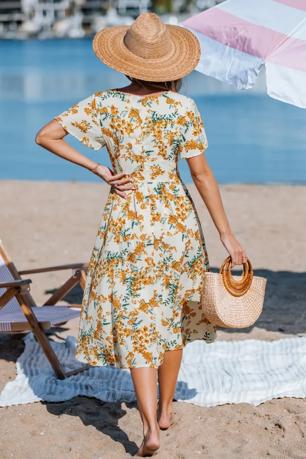 Sunlit Wildflowers Floral Mini Dress