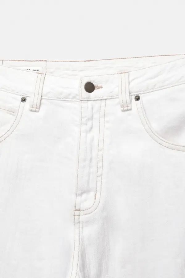 White textured jeans