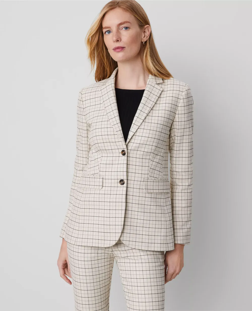 The Greenwich Blazer in Plaid Stretch Cotton