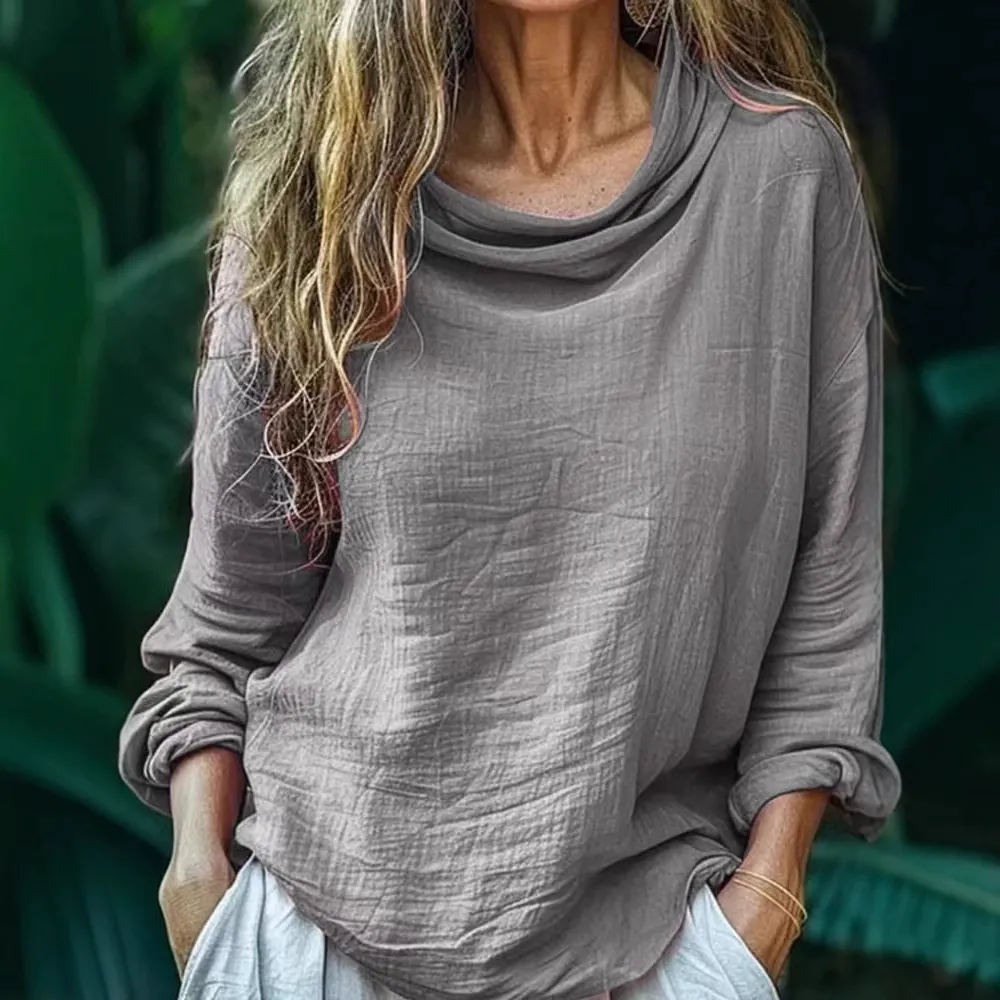 Vintage Bohemian Style Linen Long Sleeve Shirt