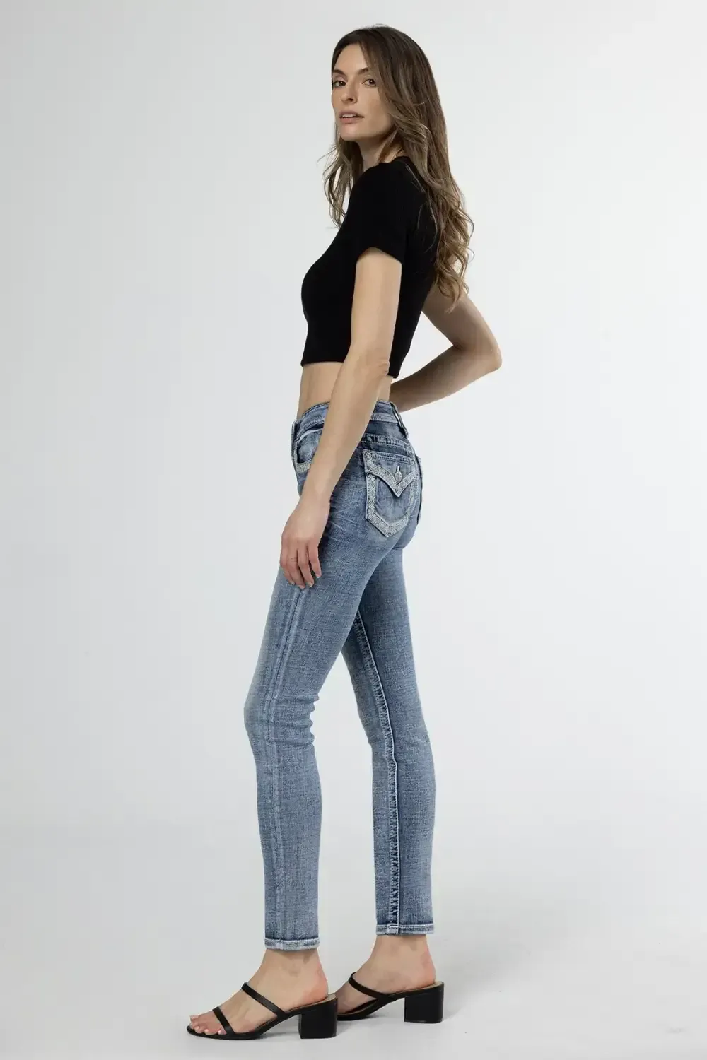 Sparkling Geo Stitch Skinny Jeans