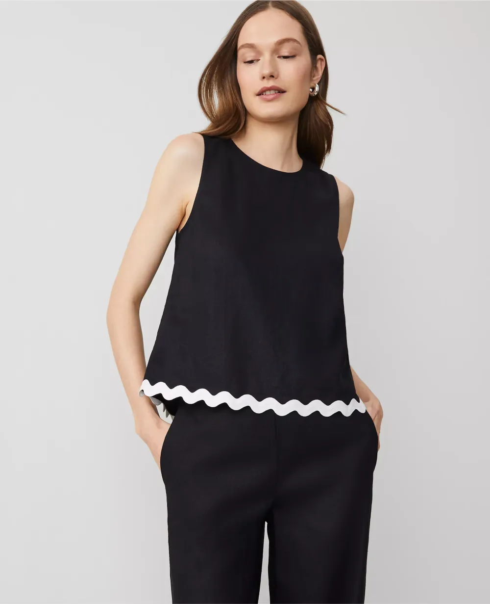 Linen-Blend Tank Top
