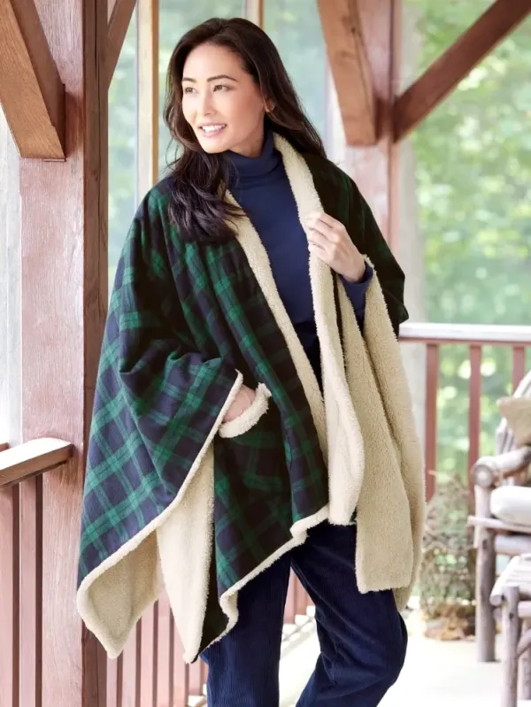 Portuguese Flannel and Sherpa Fleece Cape