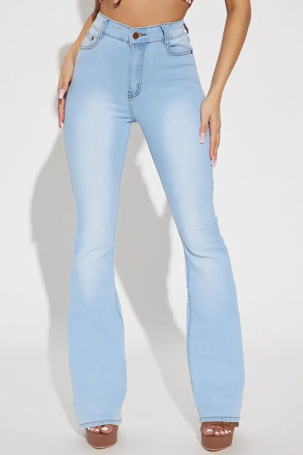 Happy Hour Stretch Flare Jeans - Light Wash