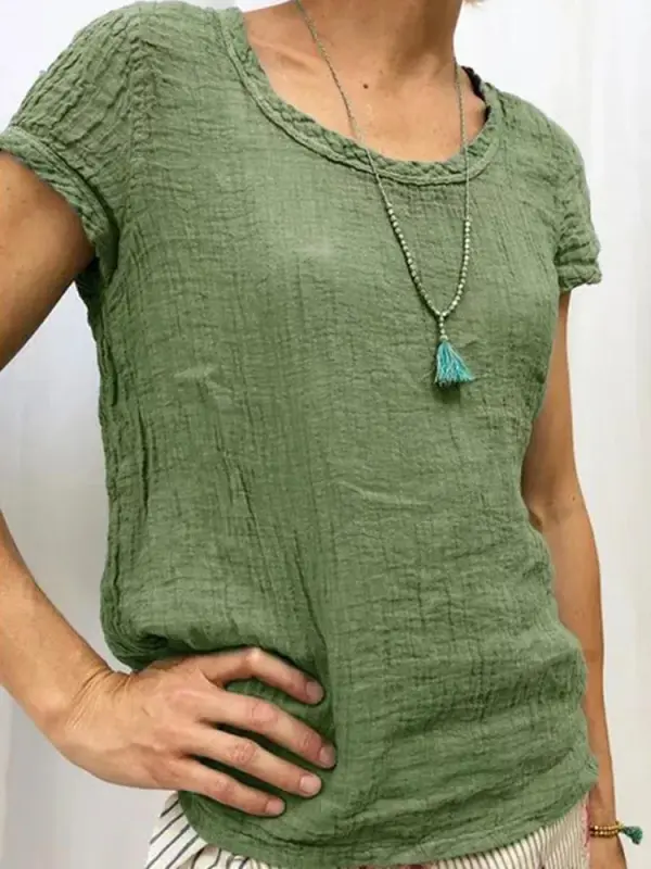 Vintage Crew Neck Casual Tee