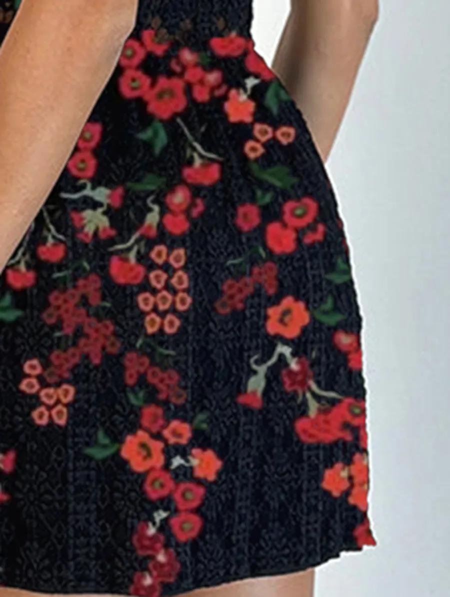Mini Dress In Regal Lace Black