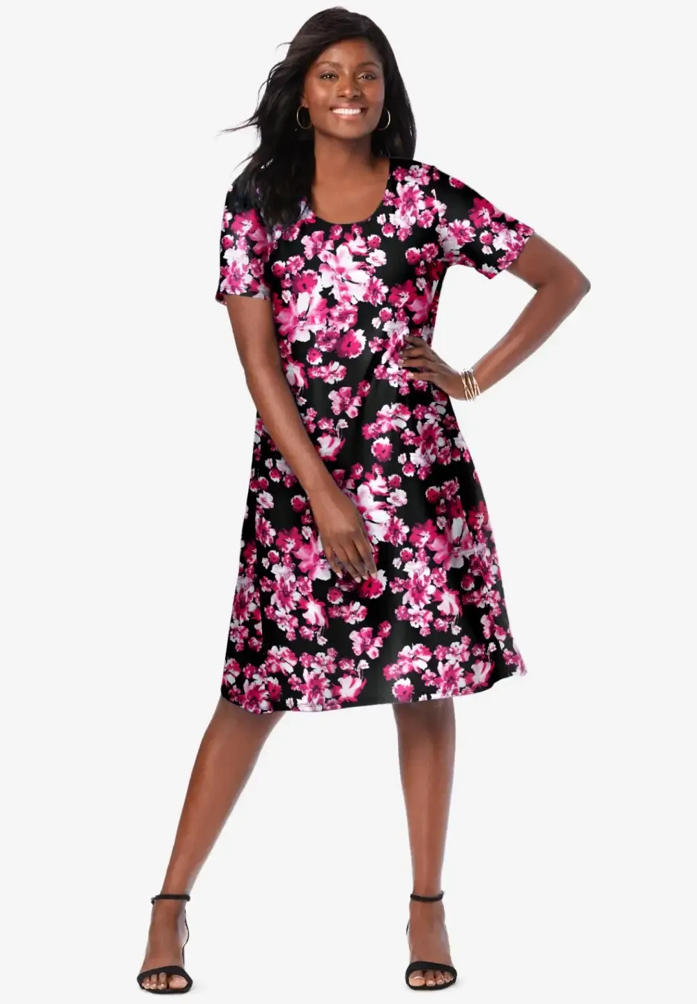 Stretch Knit A-Line Dress