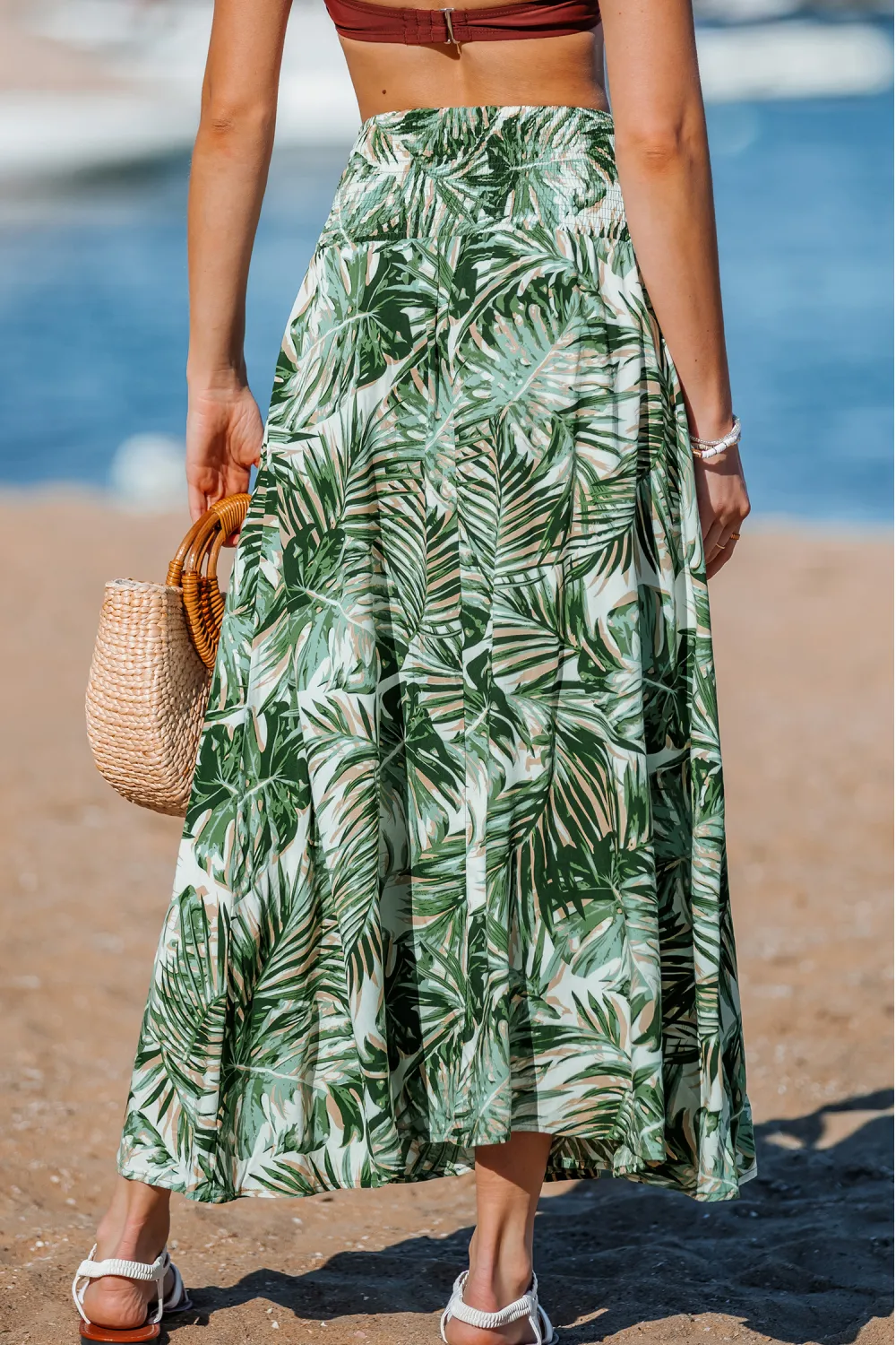 Palms in the Wind Tropical Cover-Up Midi Skirt