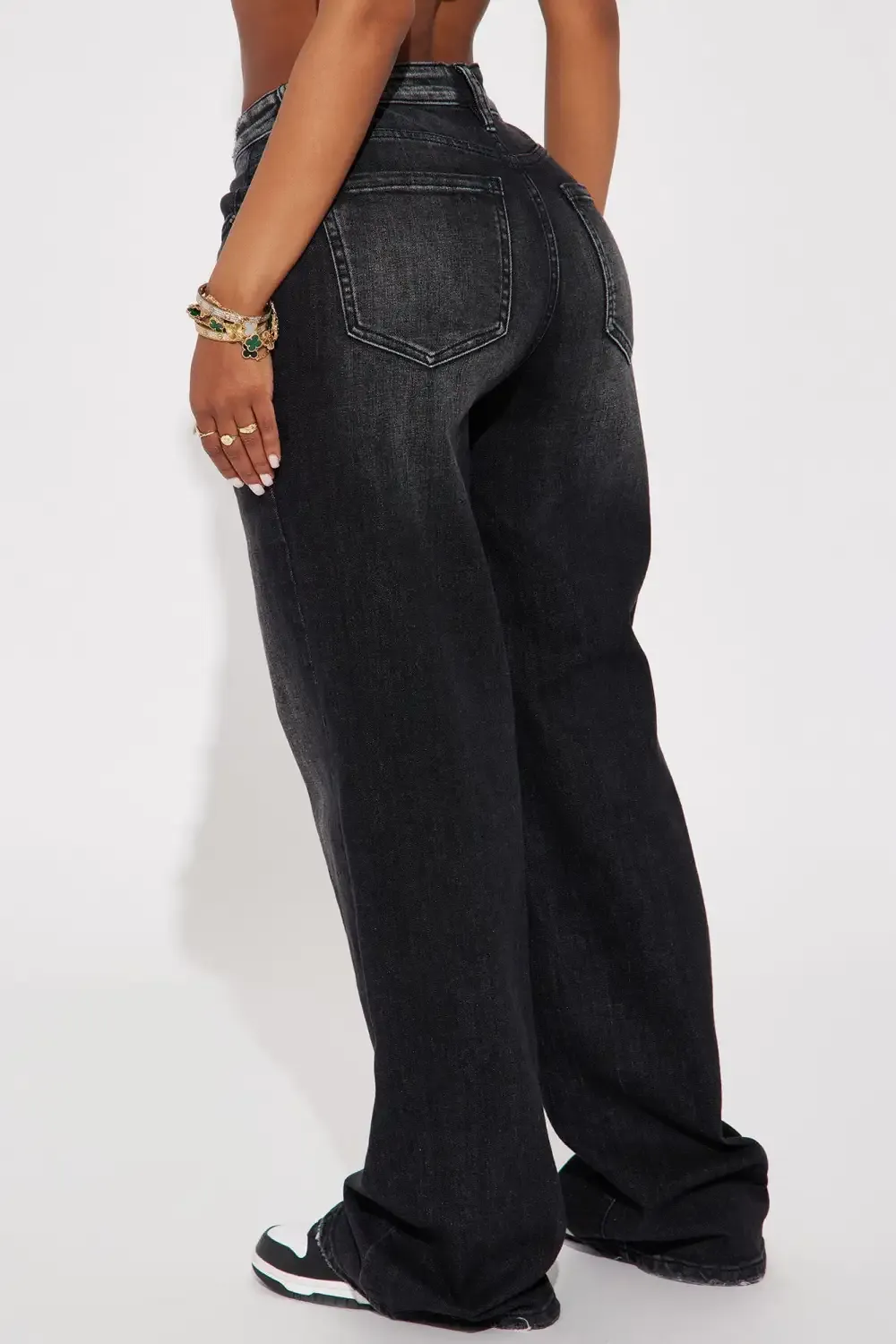 Astrid Wide Leg Baggy Jean - Black Wash