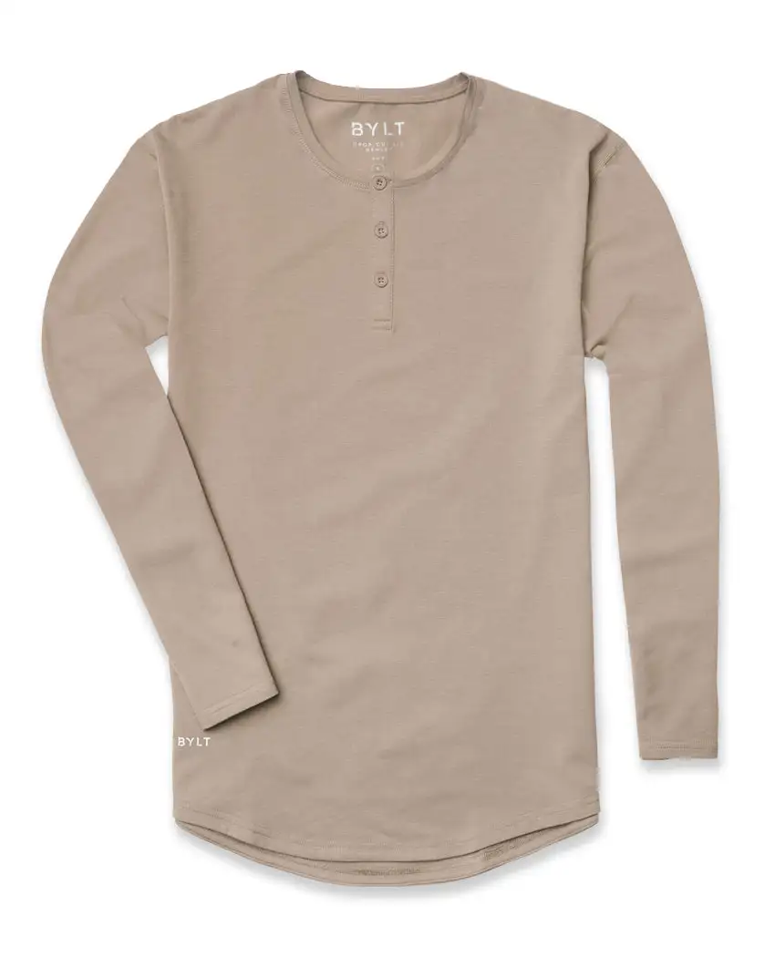 Henley Drop-Cut Long Sleeve: Lux