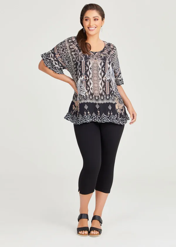 Natural Zebra Mix Top