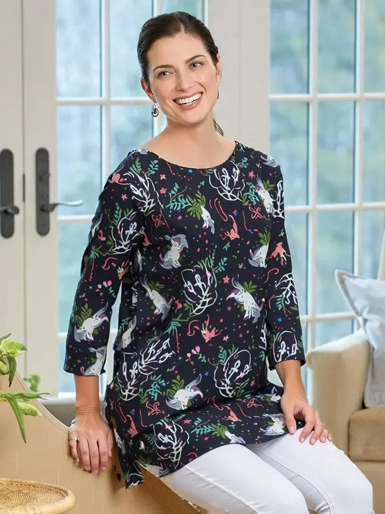 M.MAC Rock Fish Cotton Knit Scoop-Neck Tunic