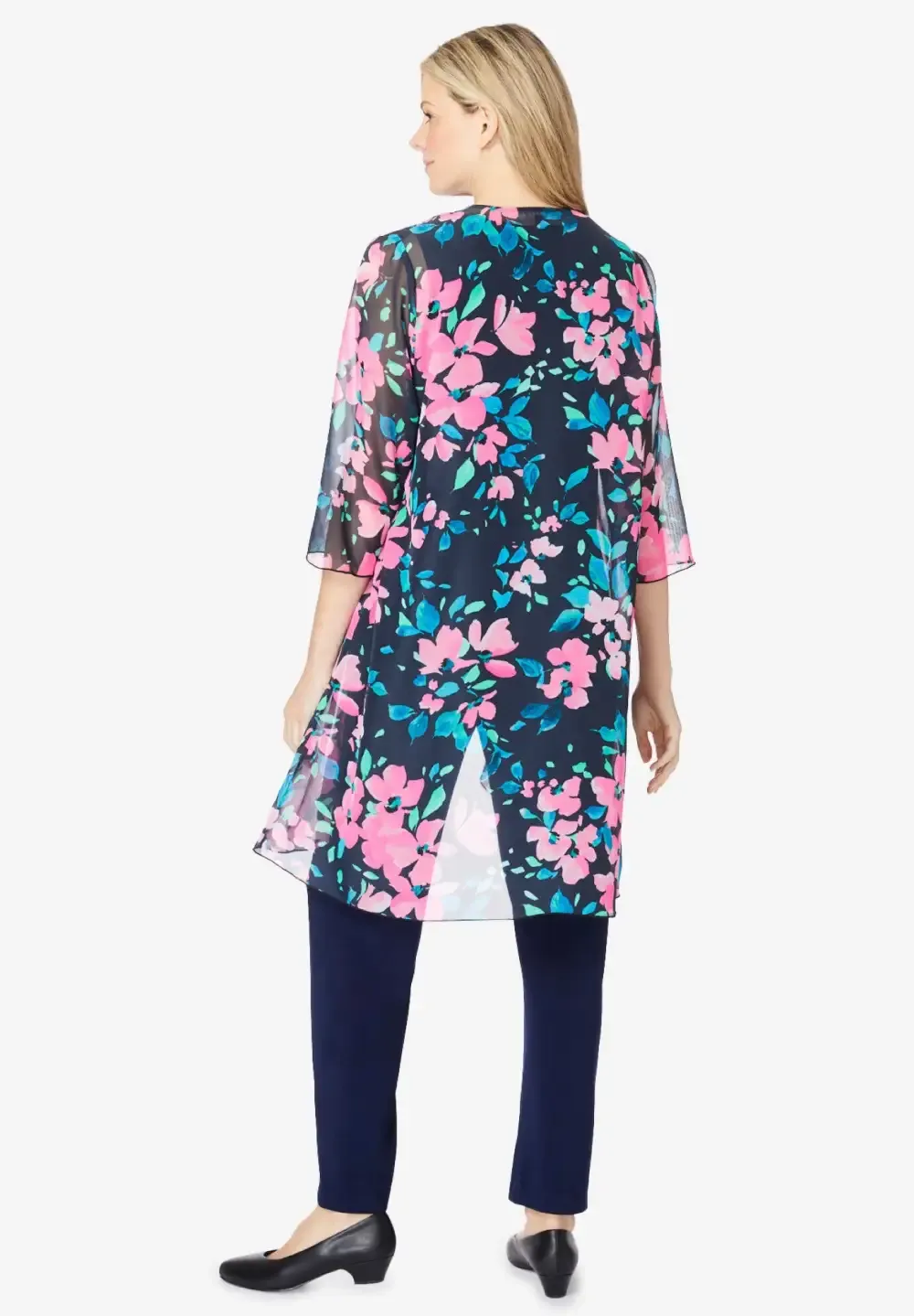 Three-Piece Chiffon Jacket/Tank/Pant Set