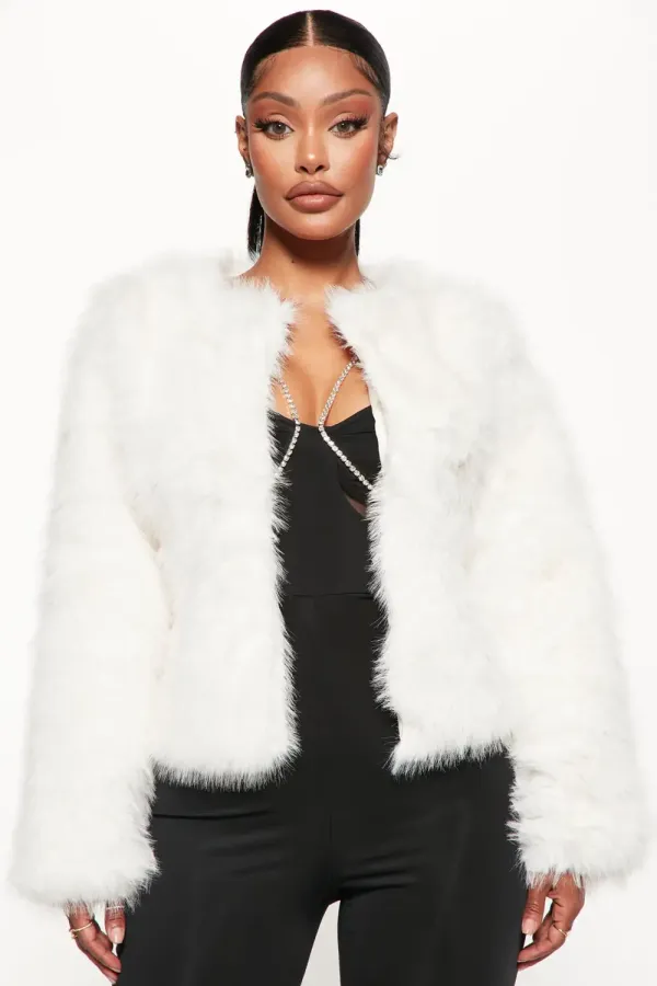 Renee Fur Jacket - Ivory