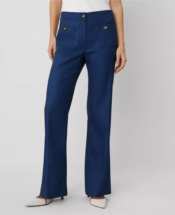 The Patch Pocket Boot Pant in Linen Blend