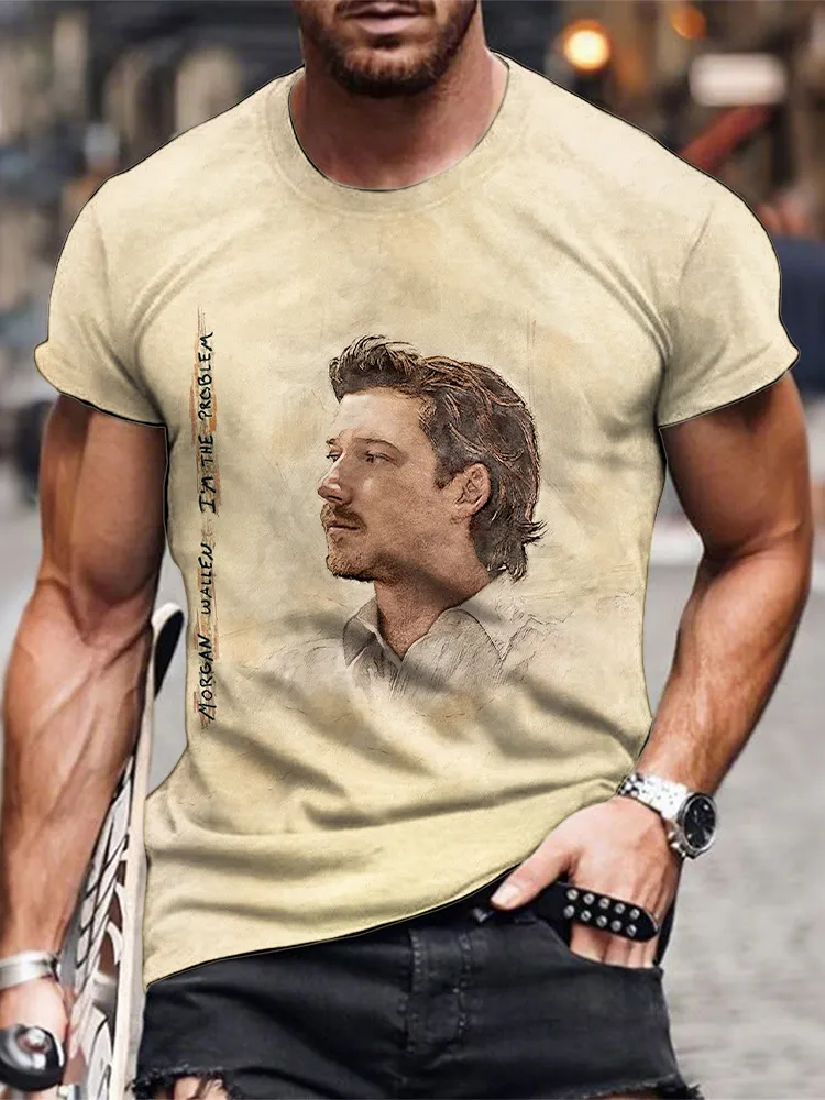 Men's Morgan Wallen I Am The Problem Tour 2025 Print Short Sleeve Round Neck Cotton T-Shirt