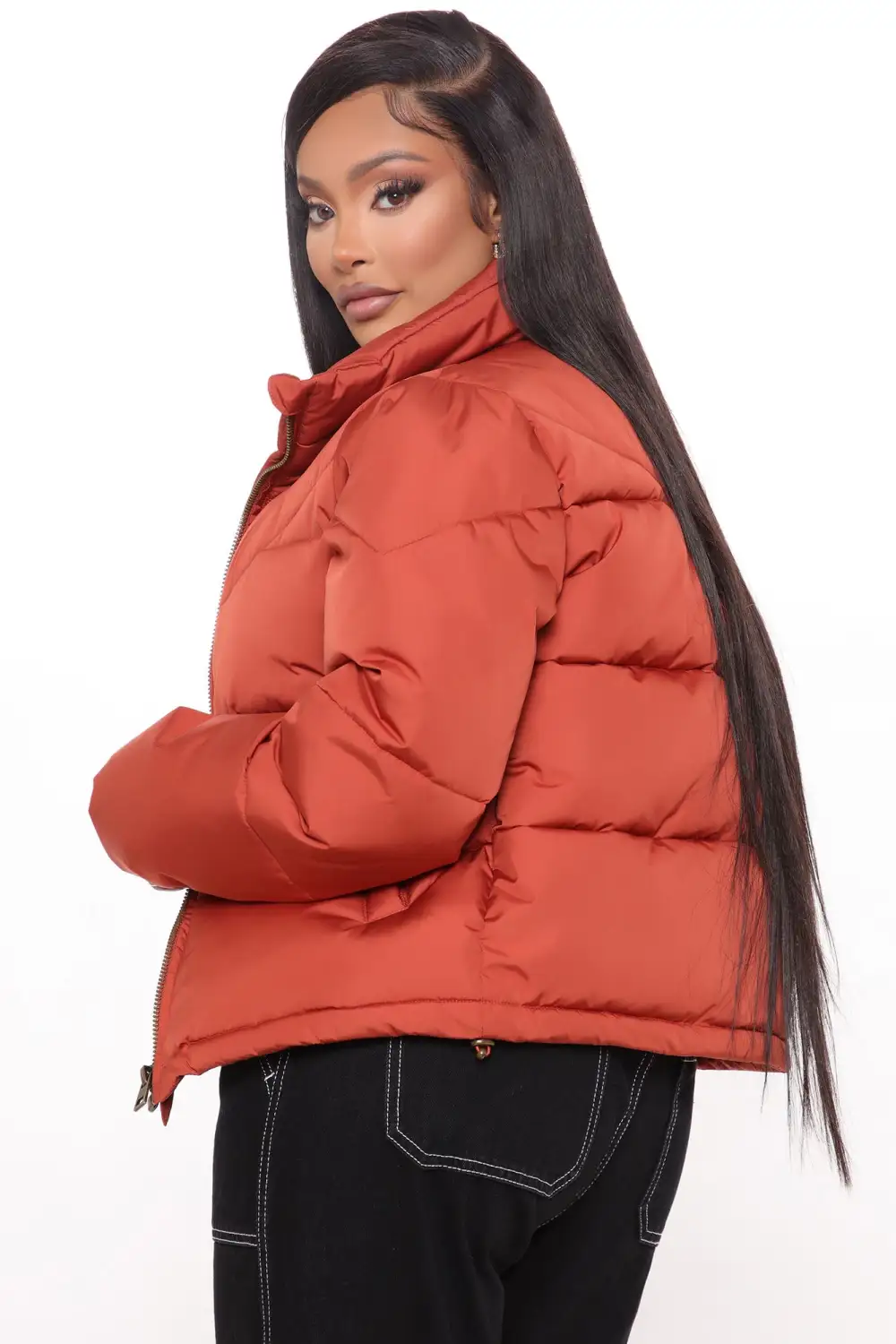 Climate Change Puffer Jacket - Rust