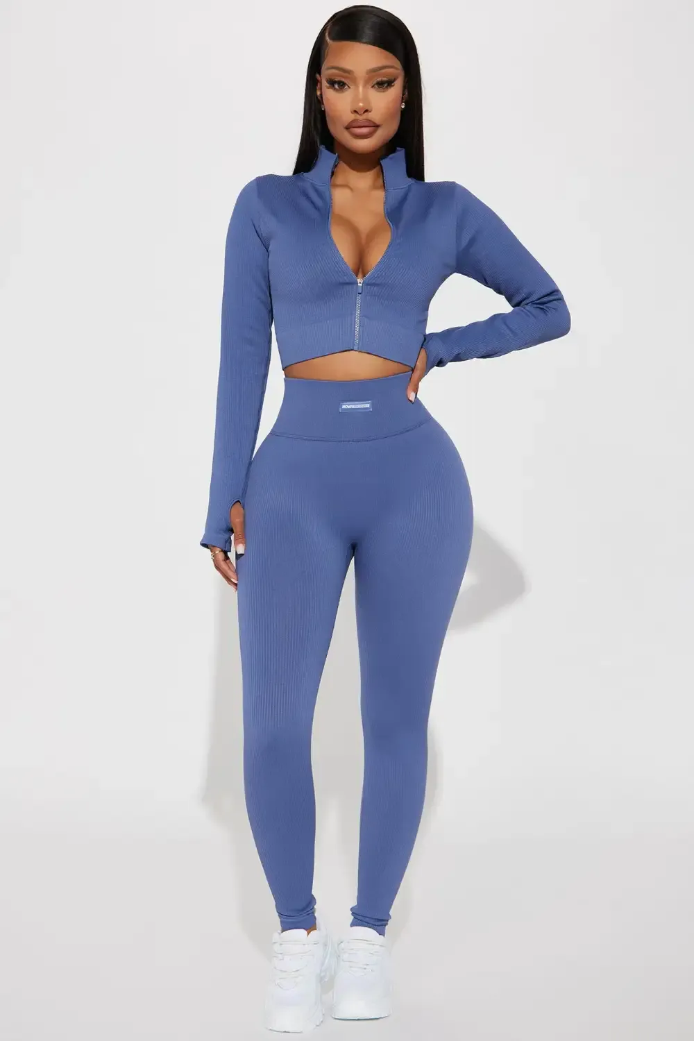 Effortless Ribbed Jacket - Slate Blue